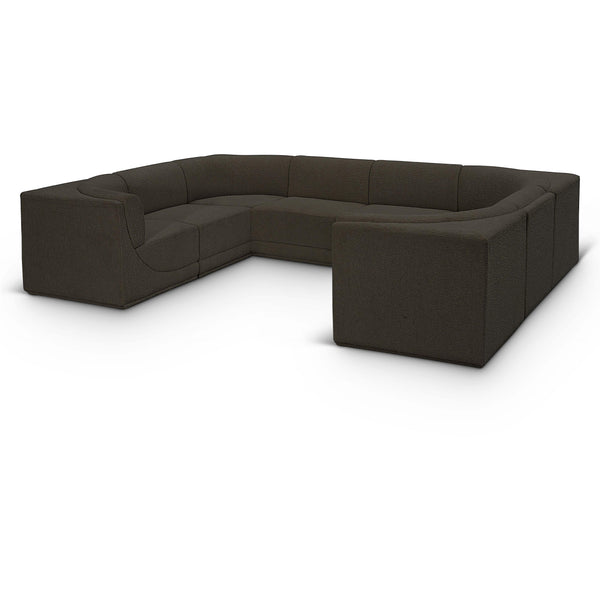 Meridian Ollie Brown Boucle Fabric Modular Sectional IMAGE 1