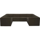 Meridian Ollie Brown Boucle Fabric Modular Sectional IMAGE 5