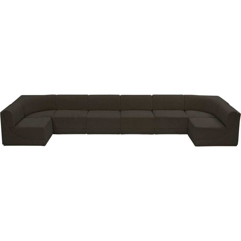 Meridian Ollie Brown Boucle Fabric Modular Sectional IMAGE 5