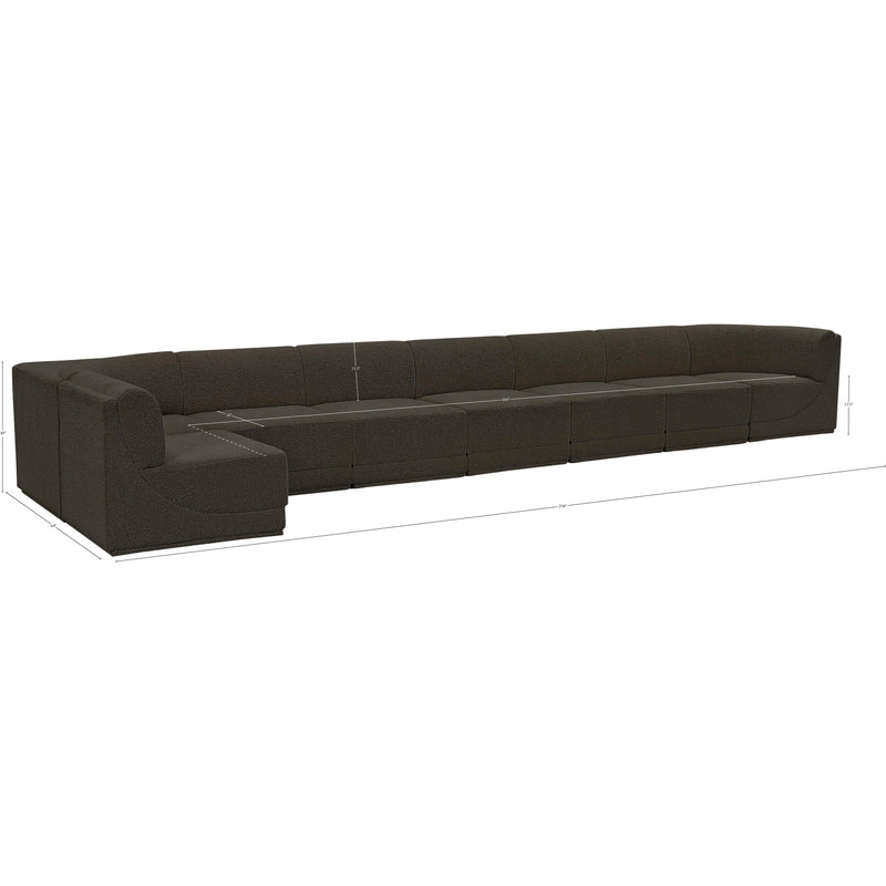 Meridian Ollie Brown Boucle Fabric Modular Sectional IMAGE 14