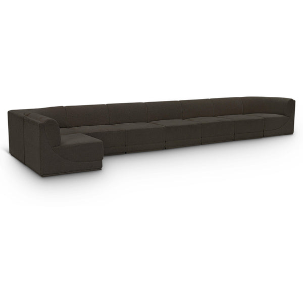 Meridian Ollie Brown Boucle Fabric Modular Sectional IMAGE 1