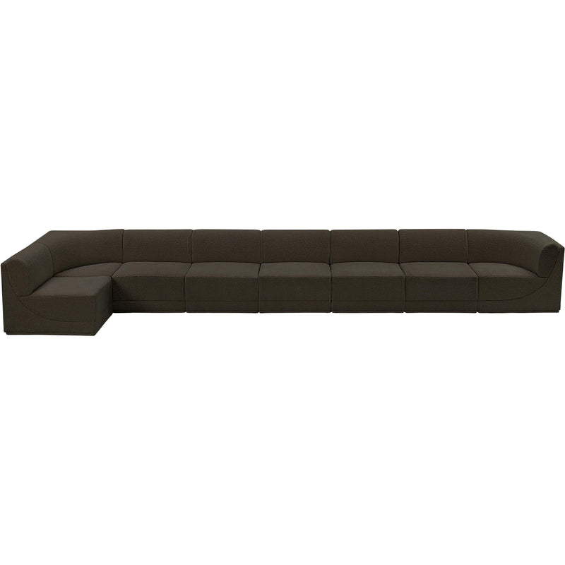 Meridian Ollie Brown Boucle Fabric Modular Sectional IMAGE 5