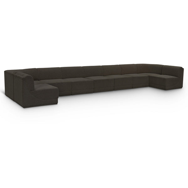 Meridian Ollie Brown Boucle Fabric Modular Sectional IMAGE 1