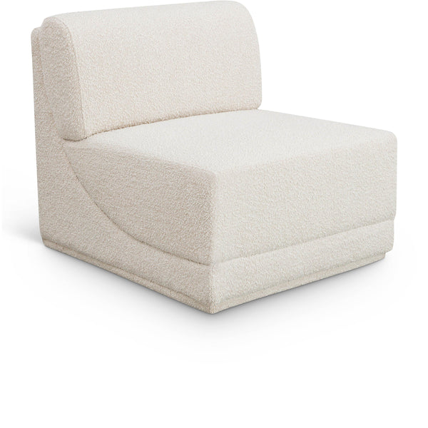 Meridian Ollie Cream Boucle Fabric Armless IMAGE 1