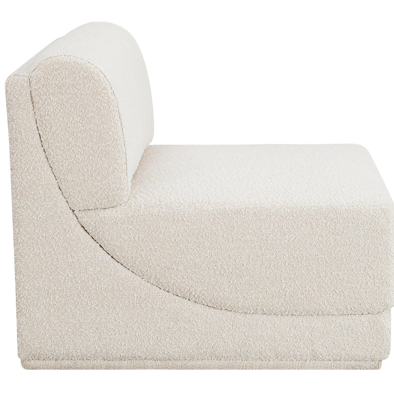Meridian Ollie Cream Boucle Fabric Armless IMAGE 5