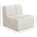 Meridian Ollie Cream Boucle Fabric Armless IMAGE 8