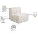 Meridian Ollie Cream Boucle Fabric Armless IMAGE 9