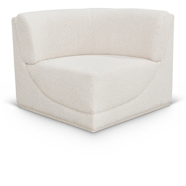 Meridian Ollie Cream Boucle Fabric Corner IMAGE 1
