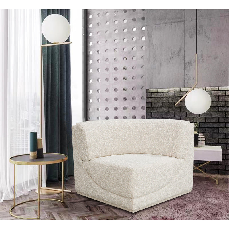 Meridian Ollie Cream Boucle Fabric Corner IMAGE 2