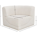 Meridian Ollie Cream Boucle Fabric Corner IMAGE 8