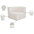 Meridian Ollie Cream Boucle Fabric Corner IMAGE 9