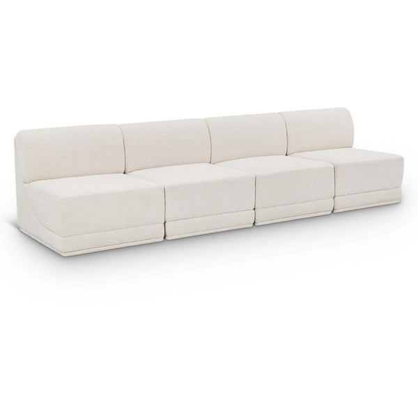 Meridian Ollie Cream Boucle Fabric Modular Sofa IMAGE 1