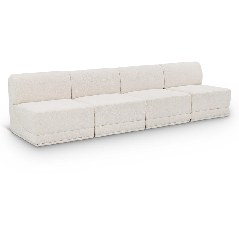 Meridian Ollie Cream Boucle Fabric Modular Sofa IMAGE 1