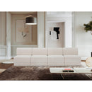 Meridian Ollie Cream Boucle Fabric Modular Sofa IMAGE 2