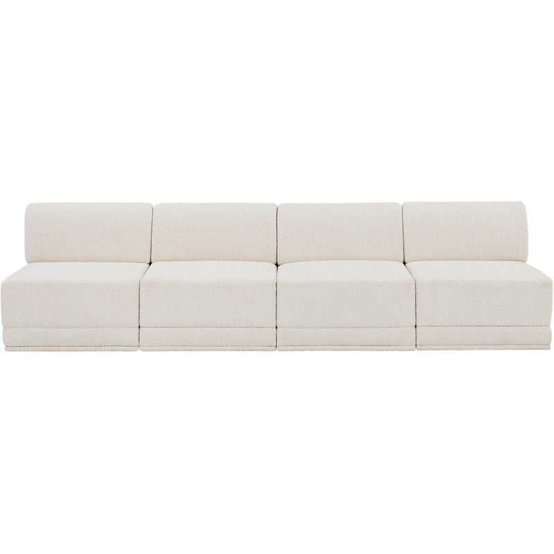 Meridian Ollie Cream Boucle Fabric Modular Sofa IMAGE 4