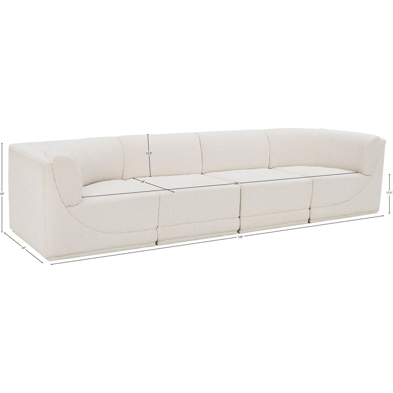 Meridian Ollie Cream Boucle Fabric Modular Sofa IMAGE 12