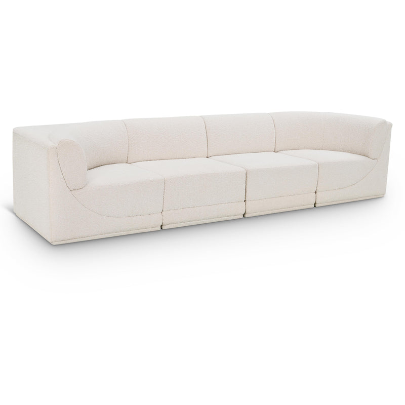 Meridian Ollie Cream Boucle Fabric Modular Sofa IMAGE 1