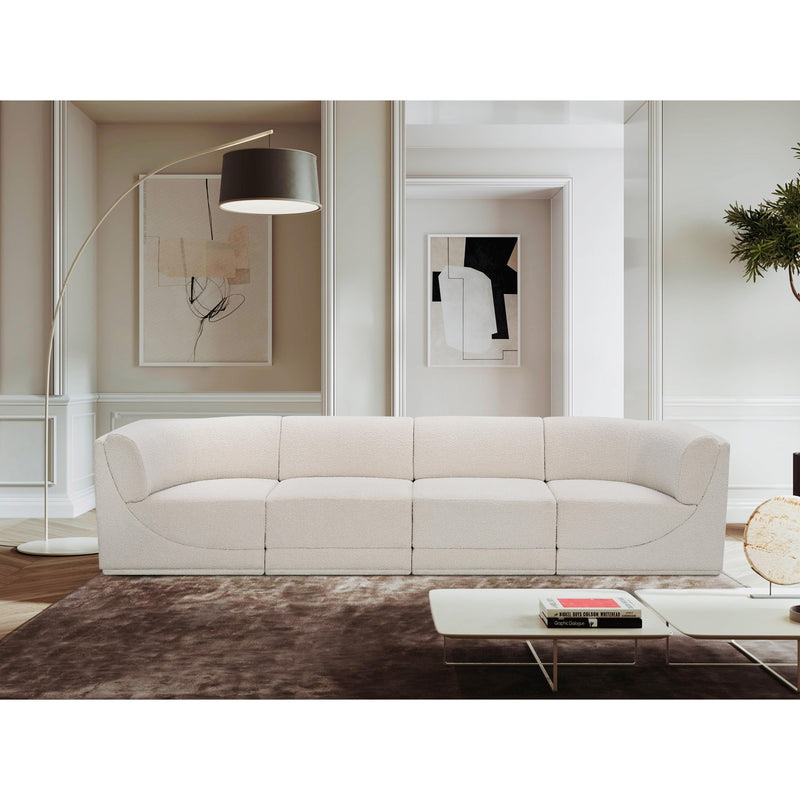 Meridian Ollie Cream Boucle Fabric Modular Sofa IMAGE 2
