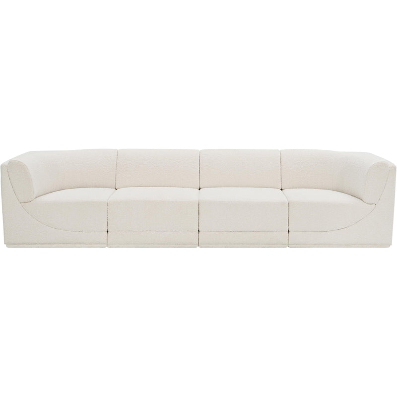 Meridian Ollie Cream Boucle Fabric Modular Sofa IMAGE 5