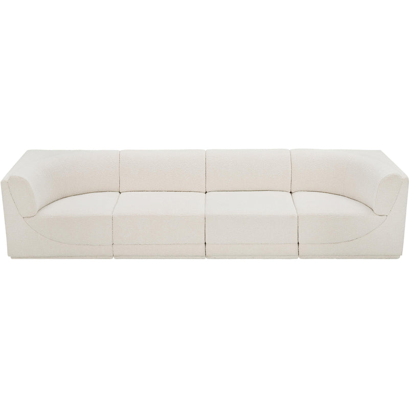 Meridian Ollie Cream Boucle Fabric Modular Sofa IMAGE 6