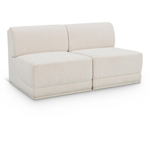 Meridian Ollie Cream Boucle Fabric Modular Sofa IMAGE 1
