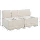 Meridian Ollie Cream Boucle Fabric Modular Sofa IMAGE 8