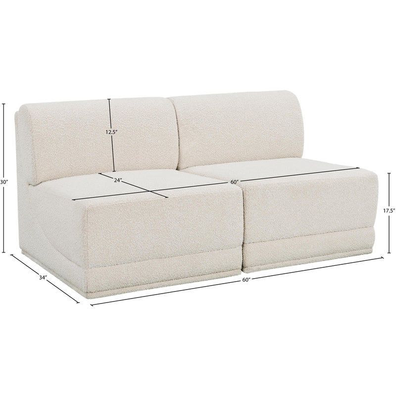 Meridian Ollie Cream Boucle Fabric Modular Sofa IMAGE 8