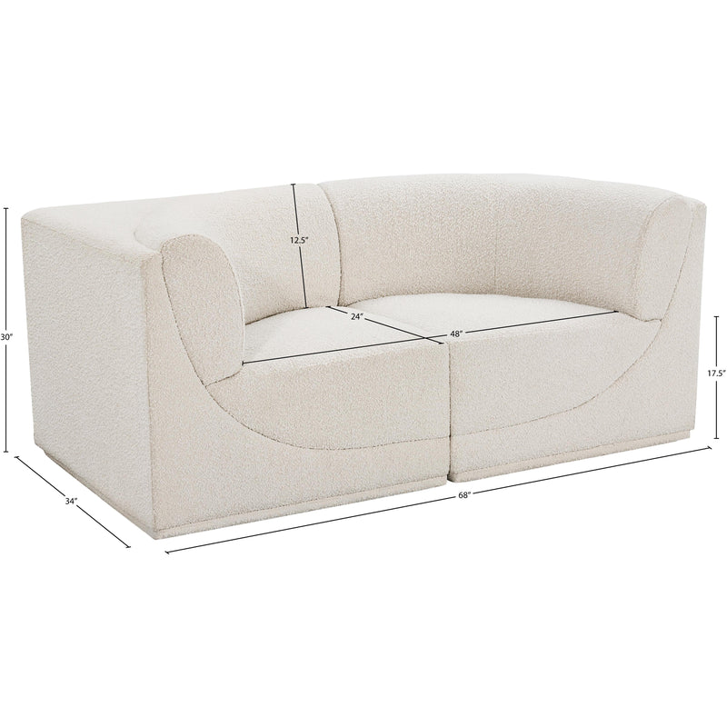 Meridian Ollie Cream Boucle Fabric Modular Sofa IMAGE 10