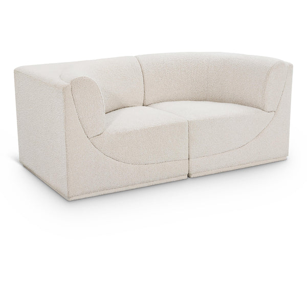 Meridian Ollie Cream Boucle Fabric Modular Sofa IMAGE 1