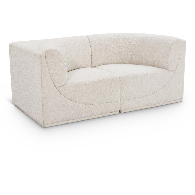 Meridian Ollie Cream Boucle Fabric Modular Sofa IMAGE 1