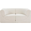 Meridian Ollie Cream Boucle Fabric Modular Sofa IMAGE 5
