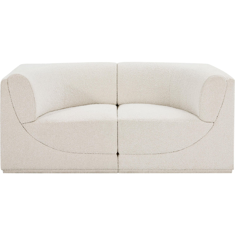 Meridian Ollie Cream Boucle Fabric Modular Sofa IMAGE 5