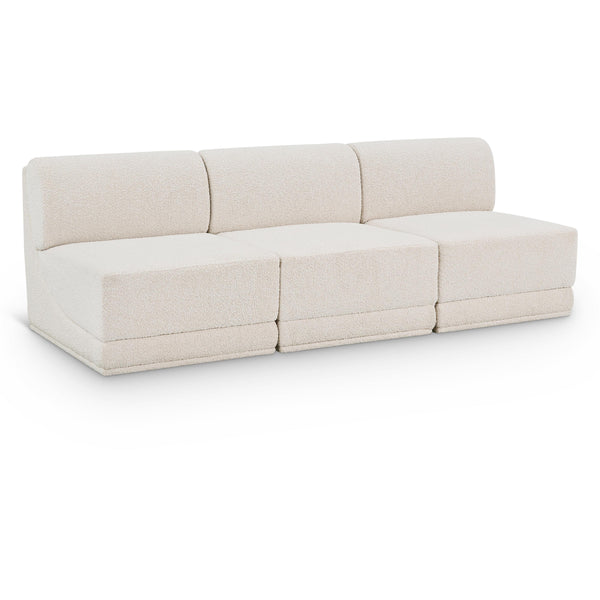 Meridian Ollie Cream Boucle Fabric Modular Sofa IMAGE 1