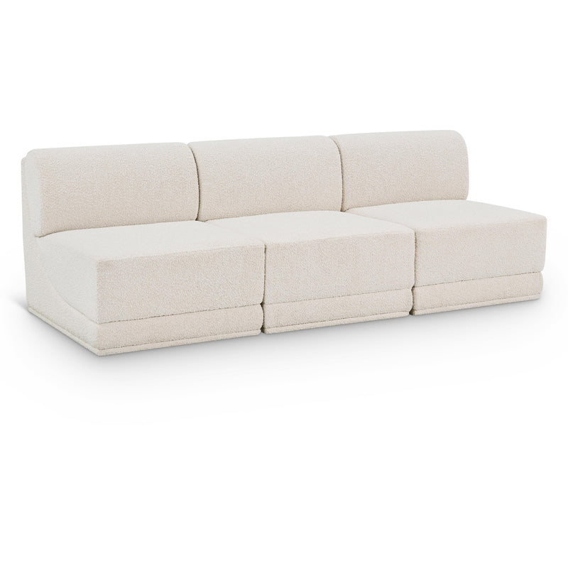 Meridian Ollie Cream Boucle Fabric Modular Sofa IMAGE 1