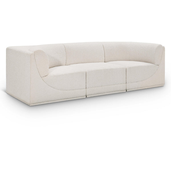 Meridian Ollie Cream Boucle Fabric Modular Sofa IMAGE 1