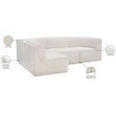 Meridian Ollie Cream Boucle Fabric Modular Sectional IMAGE 15