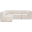 Meridian Ollie Cream Boucle Fabric Modular Sectional IMAGE 4