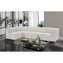 Meridian Ollie Cream Boucle Fabric Modular Sectional IMAGE 2