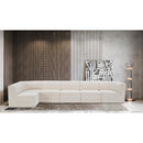 Meridian Ollie Cream Boucle Fabric Modular Sectional IMAGE 2