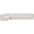 Meridian Ollie Cream Boucle Fabric Modular Sectional IMAGE 5