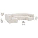 Meridian Ollie Cream Boucle Fabric Modular Sectional IMAGE 13