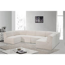 Meridian Ollie Cream Boucle Fabric Modular Sectional IMAGE 2