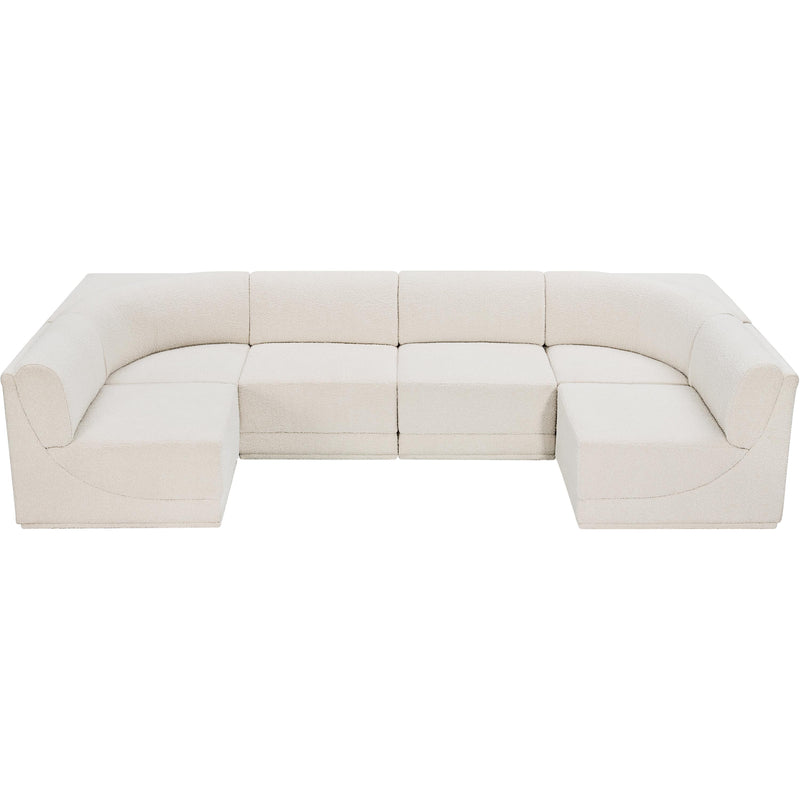 Meridian Ollie Cream Boucle Fabric Modular Sectional IMAGE 5