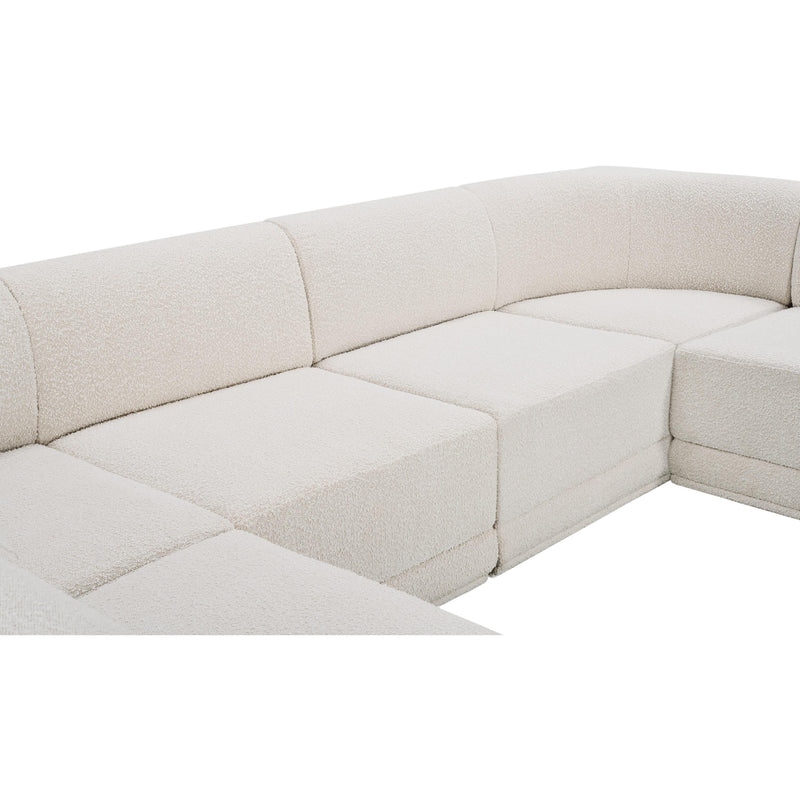 Meridian Ollie Cream Boucle Fabric Modular Sectional IMAGE 9