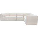 Meridian Ollie Cream Boucle Fabric Modular Sectional IMAGE 4