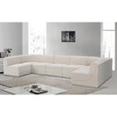 Meridian Ollie Cream Boucle Fabric Modular Sectional IMAGE 2