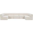 Meridian Ollie Cream Boucle Fabric Modular Sectional IMAGE 5