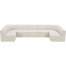 Meridian Ollie Cream Boucle Fabric Modular Sectional IMAGE 6