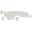 Meridian Ollie Cream Boucle Fabric Modular Sectional IMAGE 15