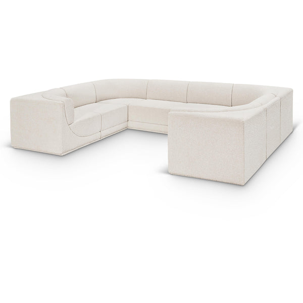 Meridian Ollie Cream Boucle Fabric Modular Sectional IMAGE 1